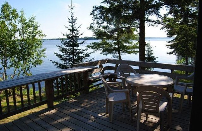 Cabin deck at Grandview of Lake Kabetogama.