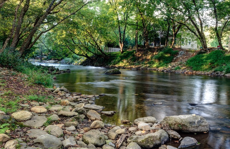 Cabin by the river at Georgia Mountain Rentals.