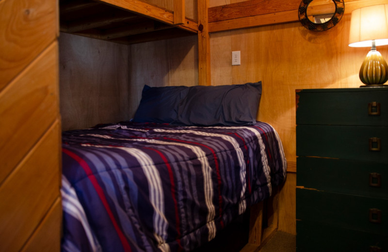 Cabin bedroom at Kel's Kove.