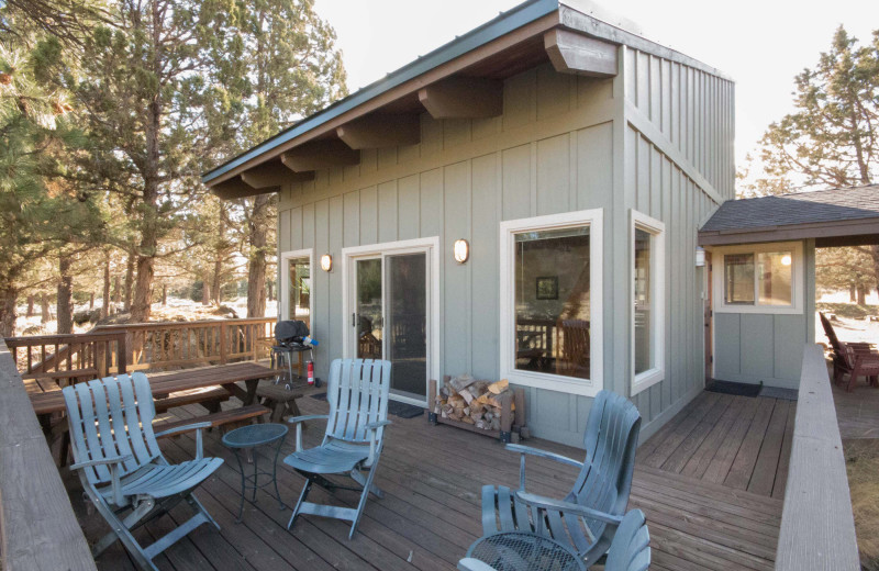 Rental deck at Sisters Vacation Rentals.