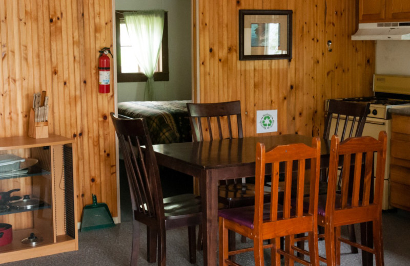 Cabin interior at Rose's Bay Resort.