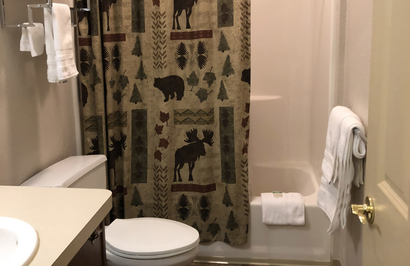 Guest bathroom at Tug Hill Resort.