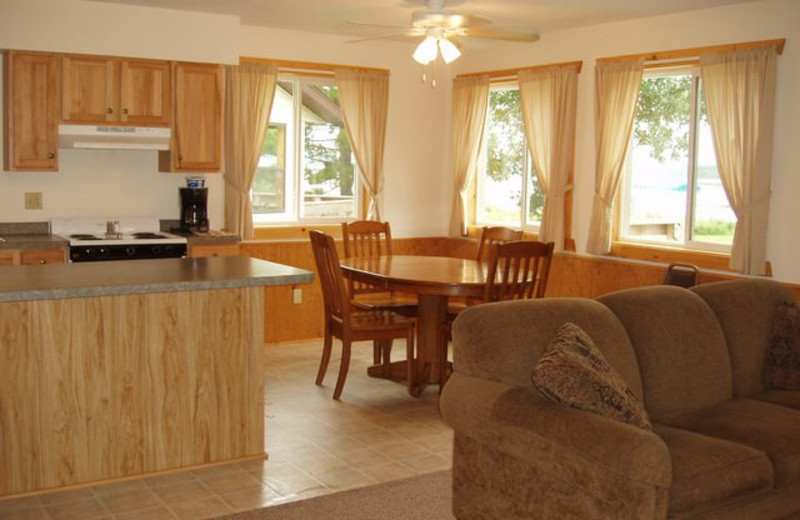 Cottage interior at Wishbone Resort.