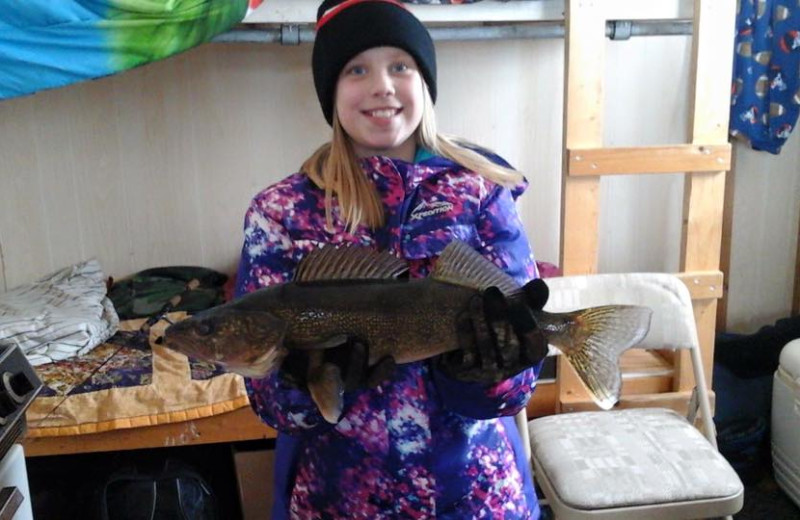 Ice fishing at The Red Door Resort.