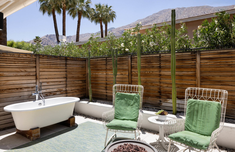 Private patio at Del Marcos Hotel, A Kirkwood Collection Hotel.