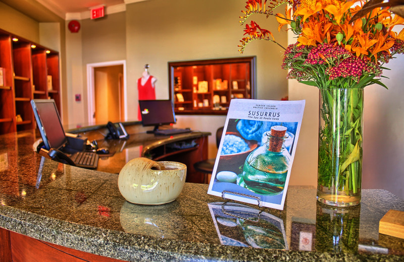 Spa reception at Poets Cove Resort & Spa.