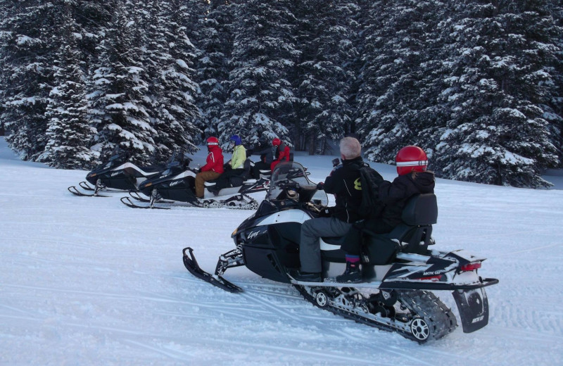 Snowmobiling at Aspen View Lodge.