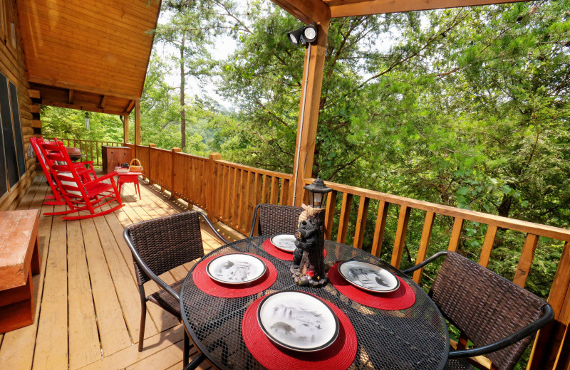 Cabin deck at Little Valley Mountain Resort.