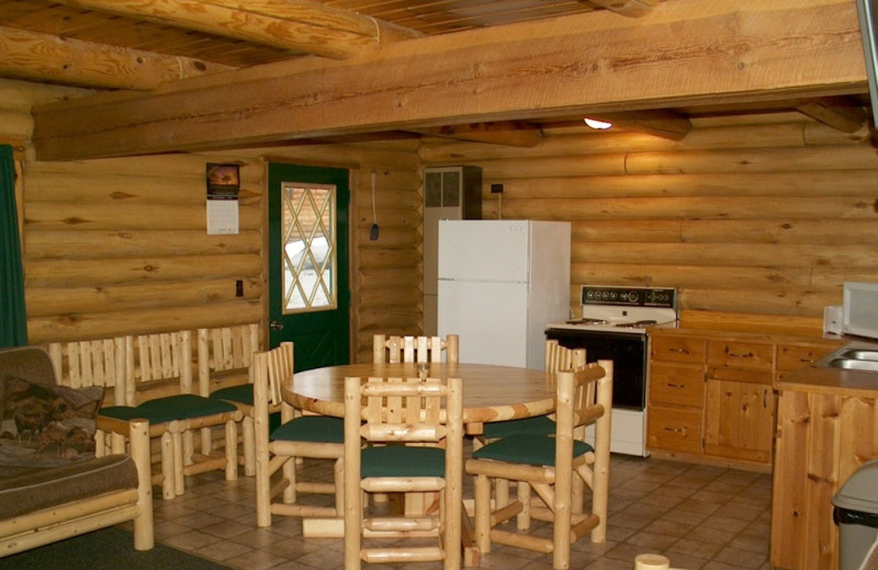 Cabin dining room at Ash-Ka-Nam Resort.