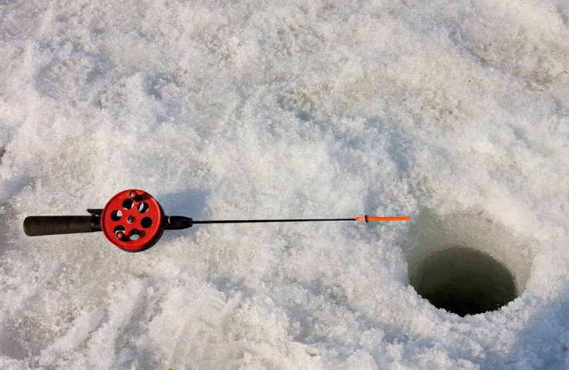Ice fishing near The Kingsley House.