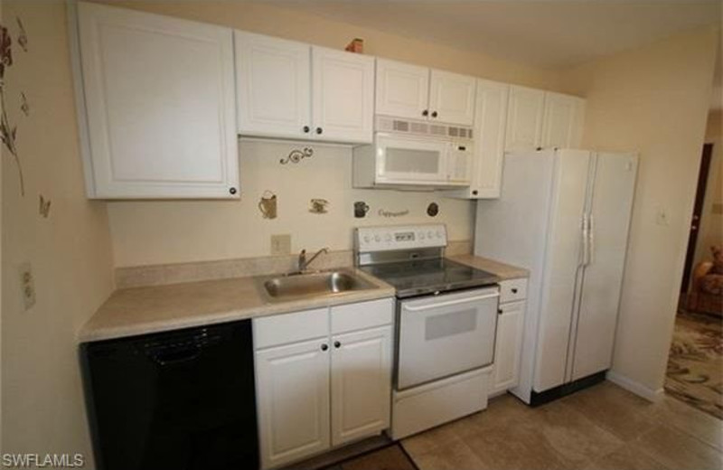 Rental kitchen at Tri Power Resort Rentals.