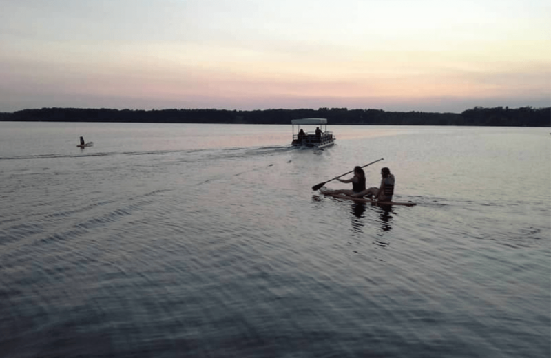 Lake activities at Lake Cabins Resort.