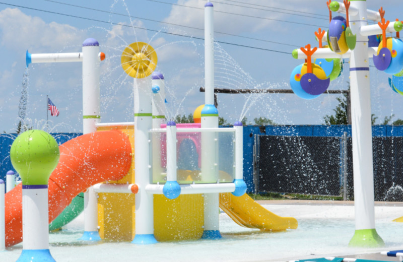 Splash pad at Mark Twain Landing.