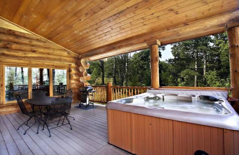 Deck view at at Stony Brook Chalets.