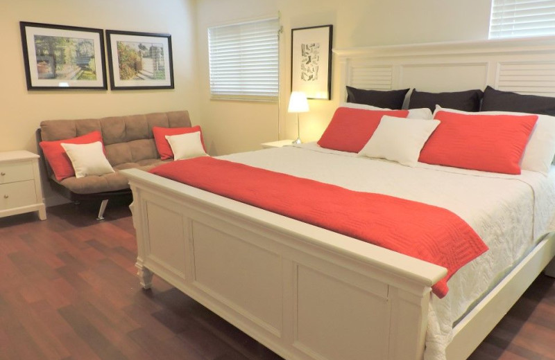 Rental bedroom at ValGal Vacation Rentals.