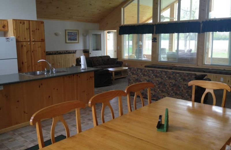 Cabin interior at Weslake Resort.