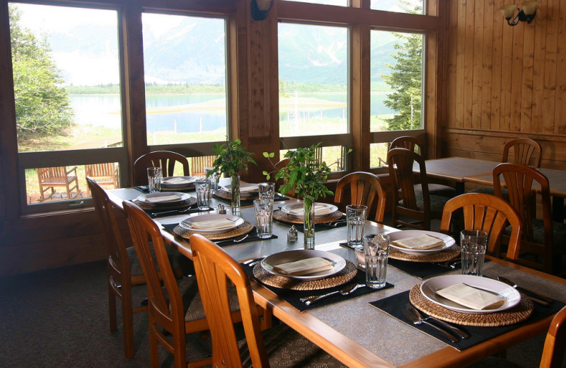 Dining at Kenai Fjords Glacier Lodge.