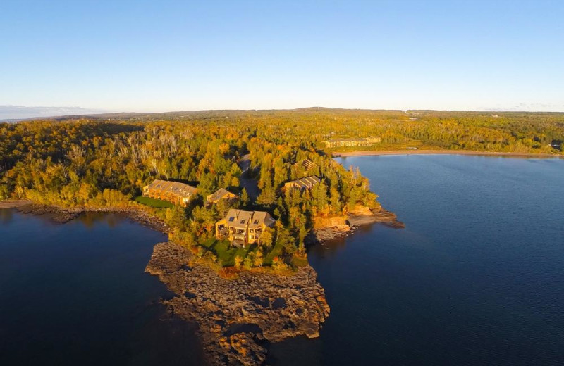 Aerial view of Superior Shores Resort.