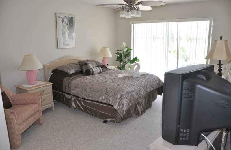 Rental bedroom at Sunkiss Villas.