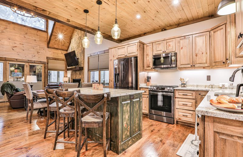 Cabin kitchen at Mountain Oasis Cabin Rentals.