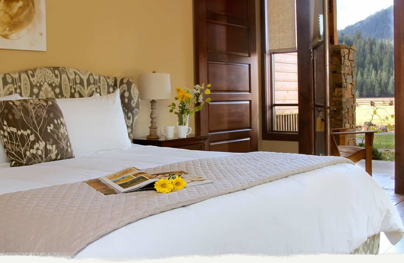 Guest room at The Village at Childs Meadow Resort.