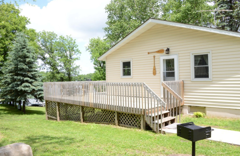 Cabin exterior at Riverside Resort.