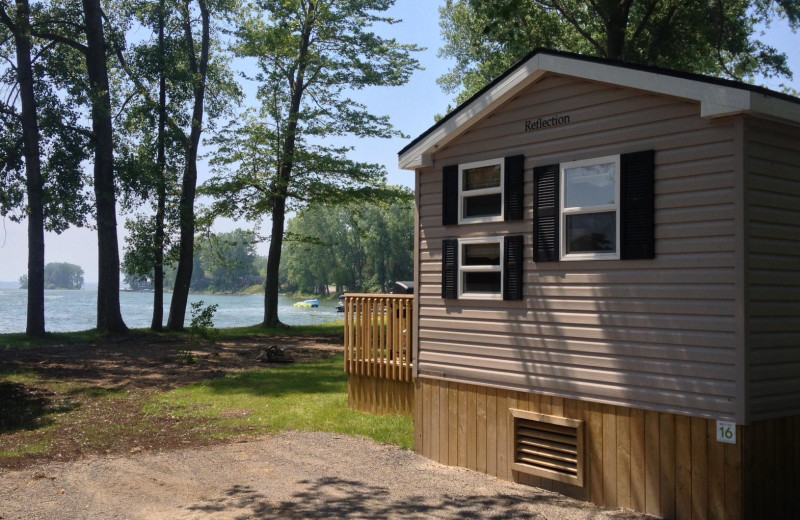 Cabin exterior at Great Blue Resorts- Cherry Beach Resort.