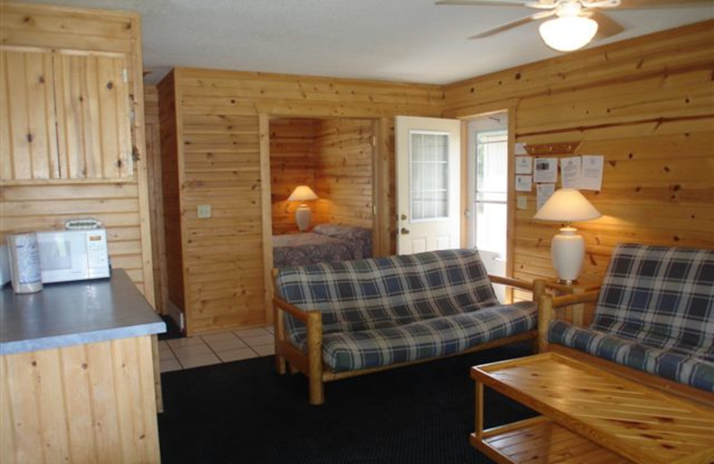 Cabin Living Room at Ice Cracking Lodge & Resort 