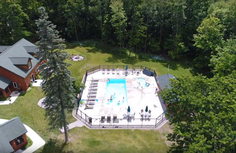 Aerial view of Woodland Beach Resort.