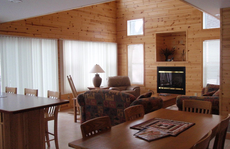 Cabin interior at Dickerson's Lake Florida Resort.