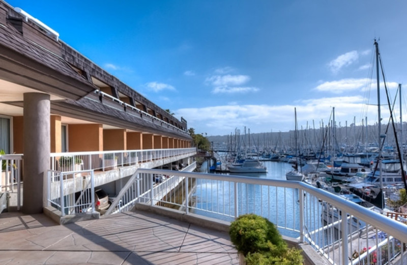 Overlooking the Marina at Bay Club Hotel.