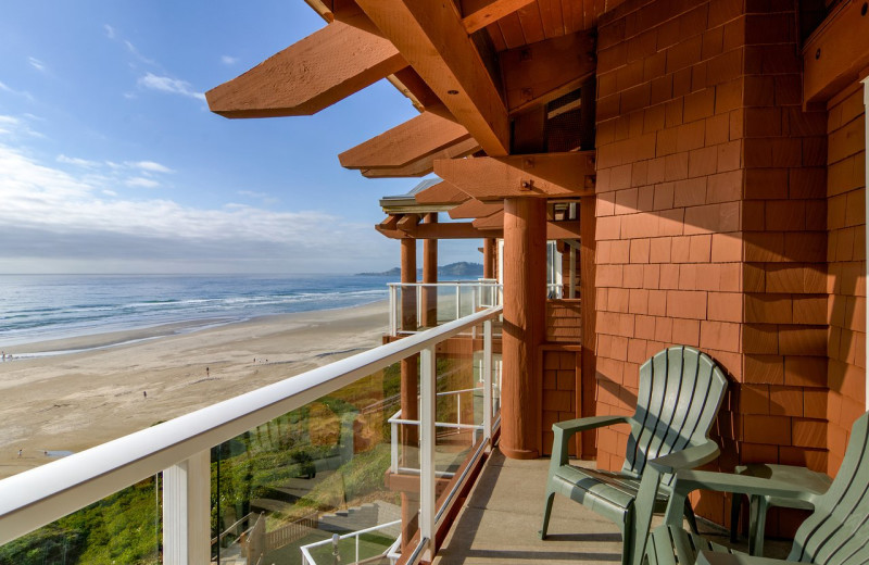 Guest balcony at Hallmark Resort in Newport.