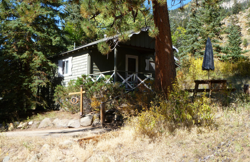 Cabin exterior at Workshire Lodge.