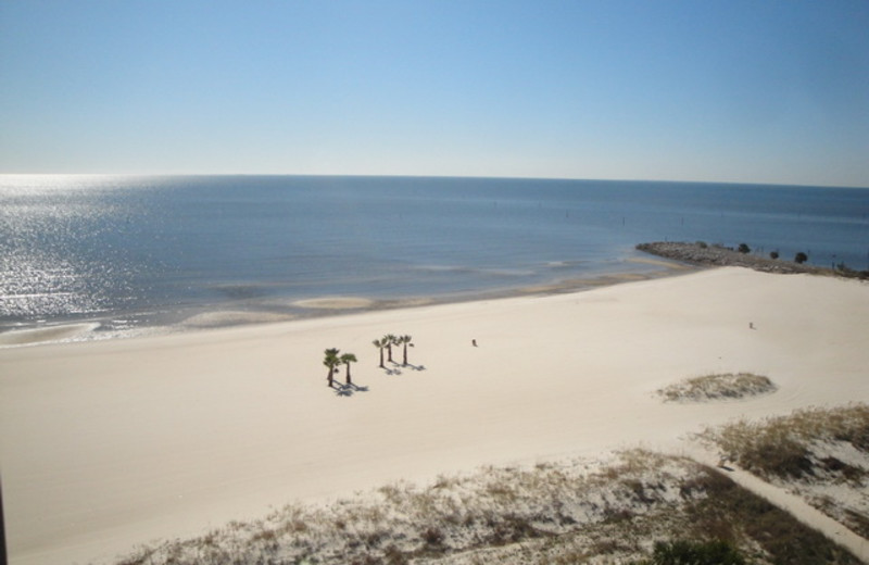 Beach at Gulf Coast Resort Rentals.