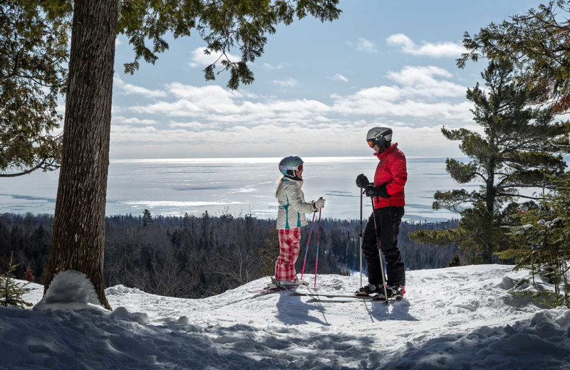 Skiing at Temperance Landing on Lake Superior.