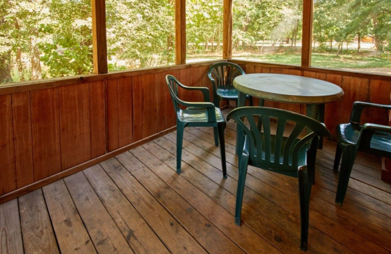 Cabin porch at MarVal Resort.