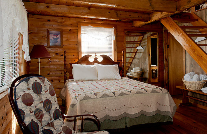 Cabin bedroom at Buffalo Outdoor Center.