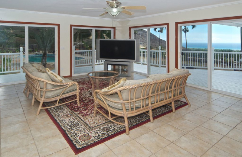 Rental living room at Hawaiian Vacation Rentals.