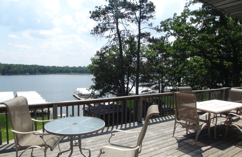 Cabin deck view at Moonlight Bay Resort.