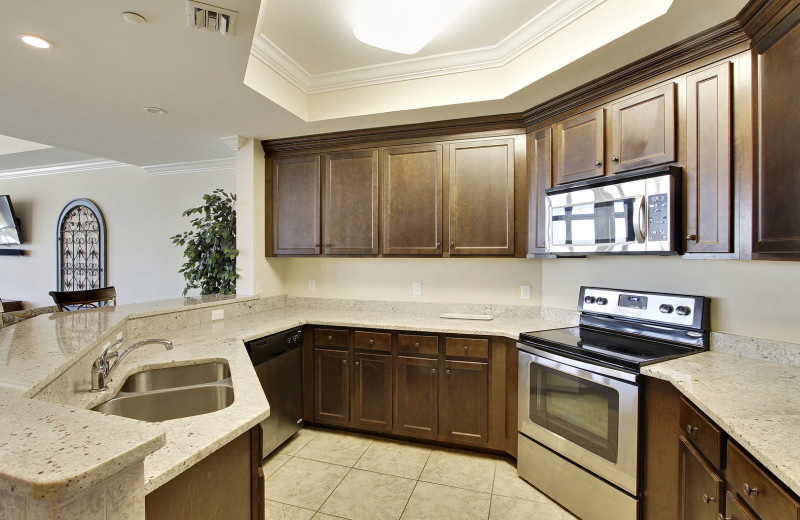 Rental kitchen at Gulf Coast Beach Getaways.