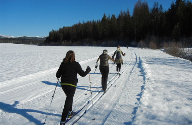 Cross country skiing at Western Pleasure Guest Ranch.