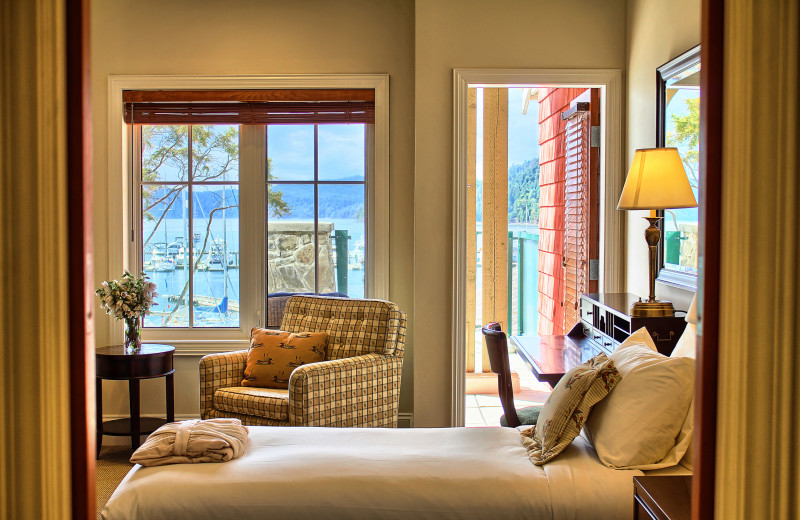 Guest bedroom at Poets Cove Resort & Spa.