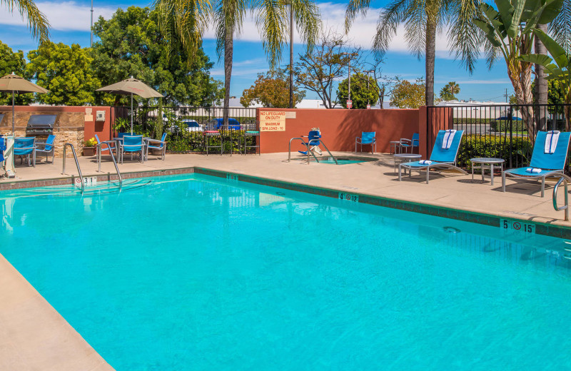 Outdoor pool at TownePlace Suites Anaheim.
