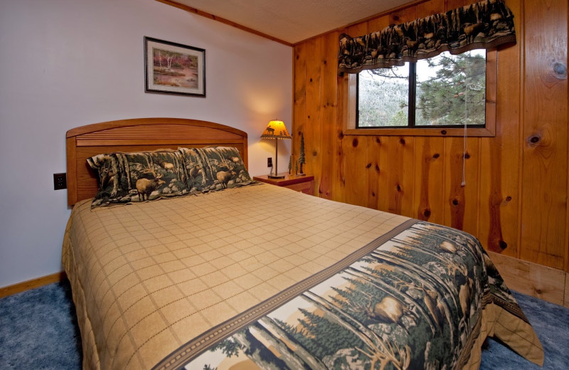 Cabin bedroom at Valhalla Resort & Vacation.