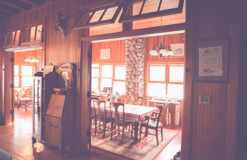 Cabin dining room at The Hideaway at Xanadu Island.