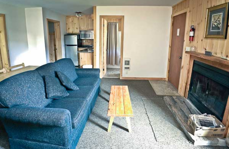 Cabin living room at Lumina Resort.