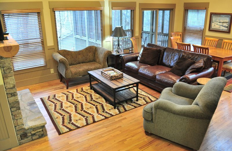 Rental living room at Mountain Vista Rentals.