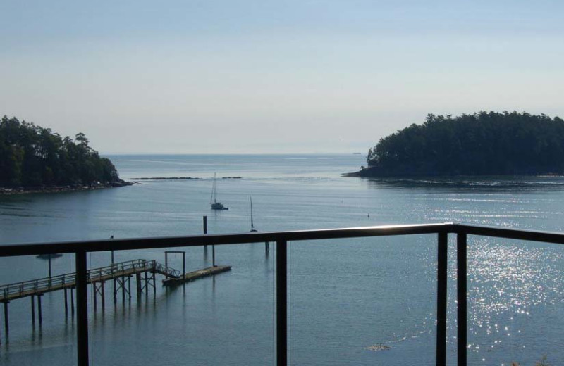 Balcony view at Mayne Island Resort and Spa.