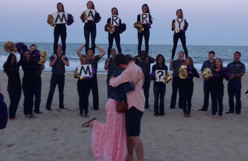 Beach proposal at Clarion Resort Fontainebleau.