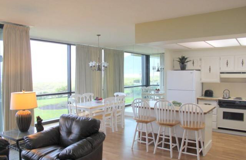 Condo living area at Sand & Sea Condominums. 